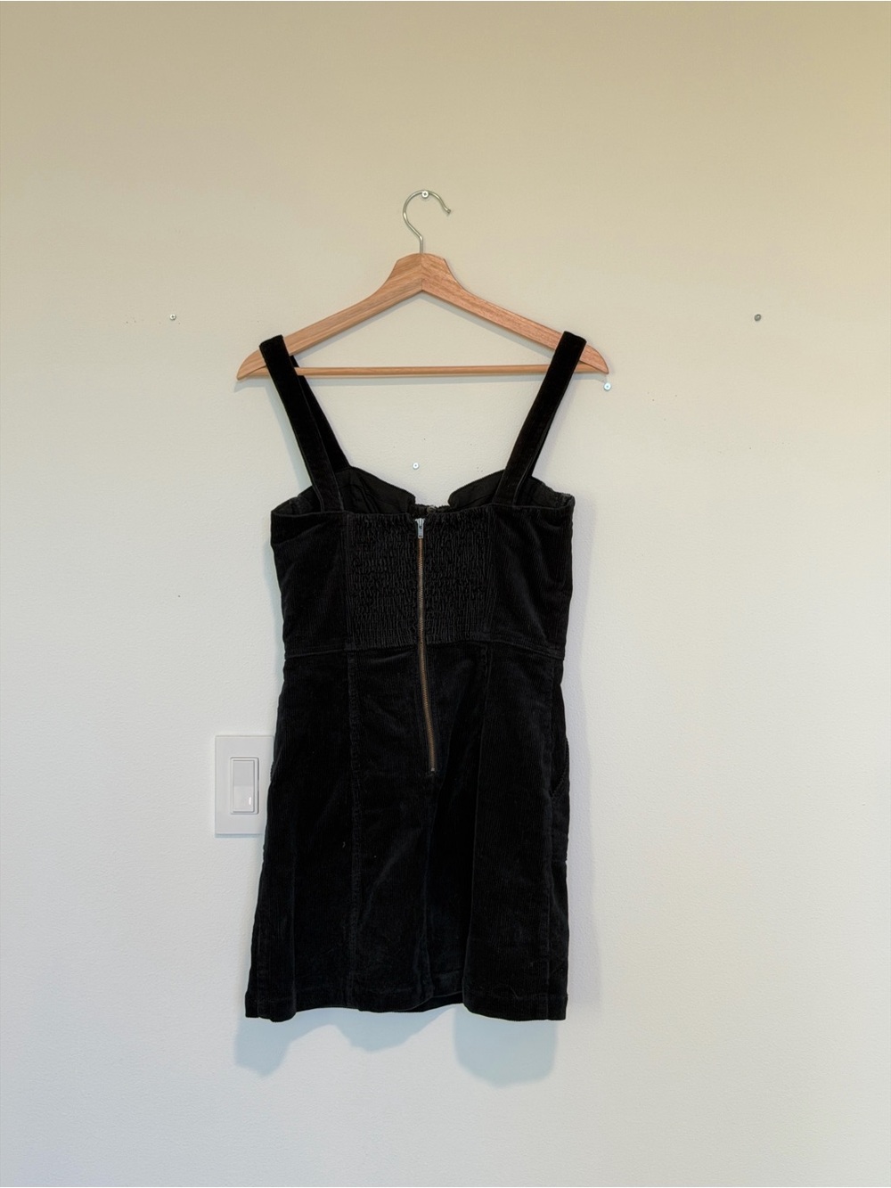 Alice + Olivia Keely Black Corduroy Zip-Front Mini Dress XS